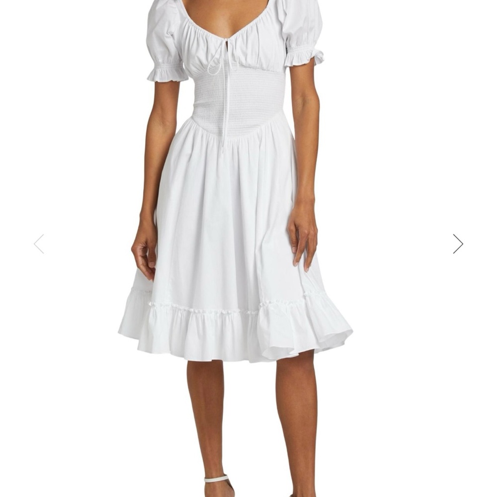 Danielle Guizio Luciana Cotton Smocked Midi-Dress